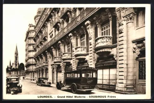 AK Lourdes, Grand Hôtel Moderne, SOUBIROUS Frères