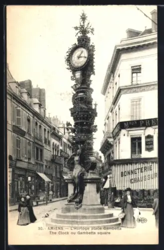 AK Amiens, L`Horloge place Gambetta