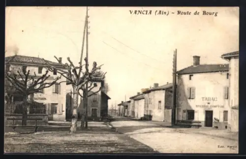AK Vancia /Ain, Route de Bourg avec tabac et bâtiments résidentiels