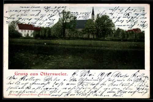 AK Ottersweier, Kirche und umliegende Gebäude