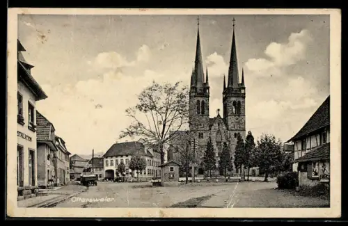 AK Ottersweier, Kirche, Strassenansicht