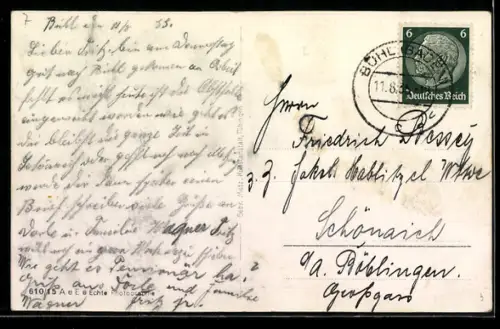 AK Bühl i. Baden, Rathaus und Kirche