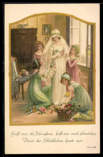 Künstler-AK Pauli Ebner: Helft mir, ihr Schwestern..., Braut