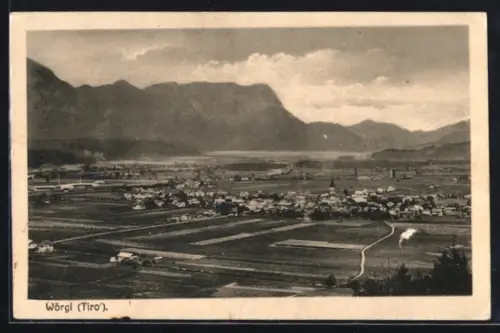 AK Wörgl /Tirol, Gesamtansicht mit Umgebung aus der Vogelschau