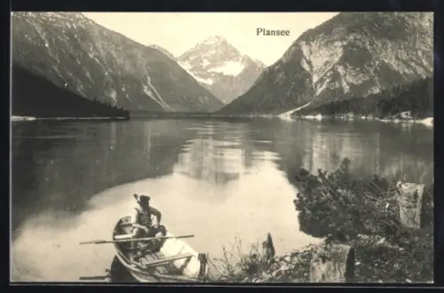 AK Plansee, Teilansicht mit Boot