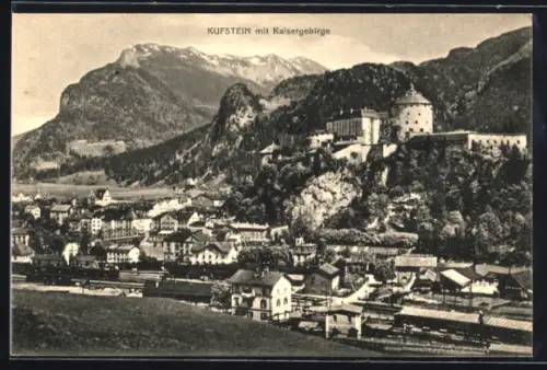 AK Kufstein, Totalansicht mit Kaisergebirge