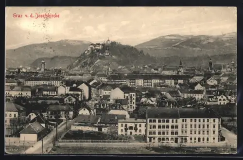 AK Graz, Totalansicht v. d. Josefskirche