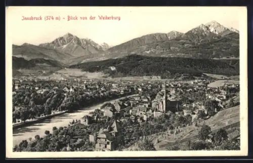 AK Innsbruck, Gesamtansicht von der Weiherburg aus
