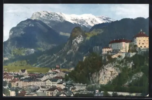 AK Kufstein, Teilansicht mit Festung u. Kaisergebirge