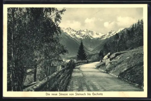 AK Steinach, Die neue Strasse von Steinach bis Gschnitz, Partie