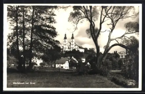 AK Graz-Mariatrost, Teilansicht mit Basilika