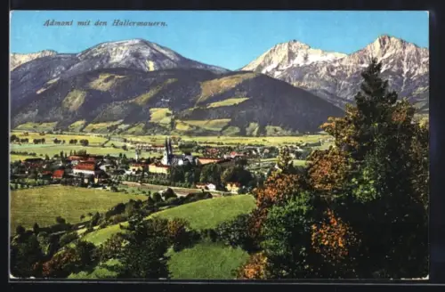 AK Admont, Totalansicht mit den Hallermauern