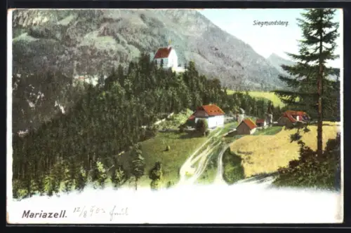 AK Mariazell, Siegmundsberg mit Kapelle