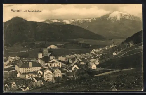 AK Mariazell, Teilansicht mit Kirche