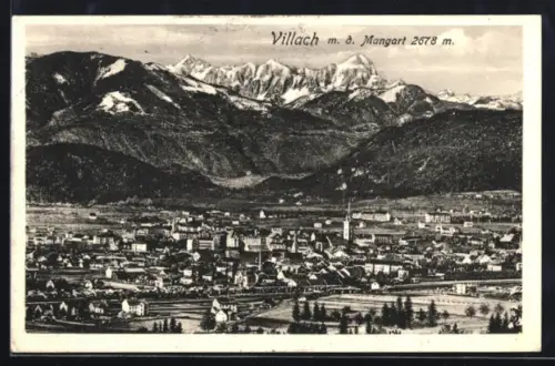 AK Villach, Teilansicht mit dem Mangart