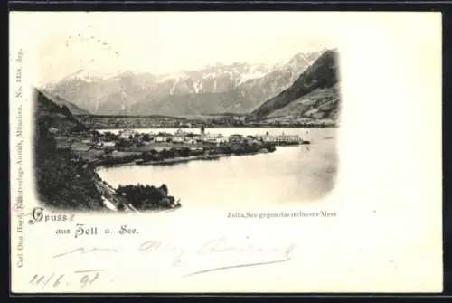 AK Zell am See, Teilansicht gegen das steinerne Meer
