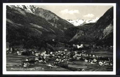 AK Mauterndorf, Ortsansicht mit Bergpanorama