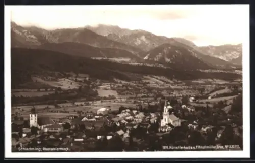 AK Schladming /Obersteiermark, Teilansicht mit Kirche