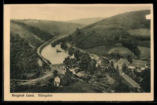 AK Müngsten, Flusslandschaft, Häuser, Bergisches Land