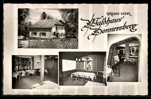 AK Dannenfels /Pfalz, Waldhaus Donnersberg, Gastraum, Terrasse, Speisesaal