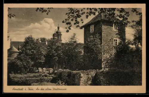 AK Arnstadt i. Thür., An der alten Stadtmauer