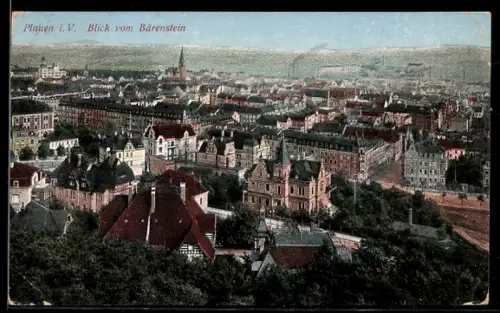 AK Plauen i. V., Blick vom Bärenstein