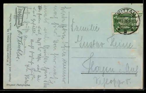 AK Zittau, Markt mit Rolandbrunnen