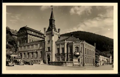 AK Leutenberg i. Thür., Rathaus, HO-Gaststätte Ratskeller
