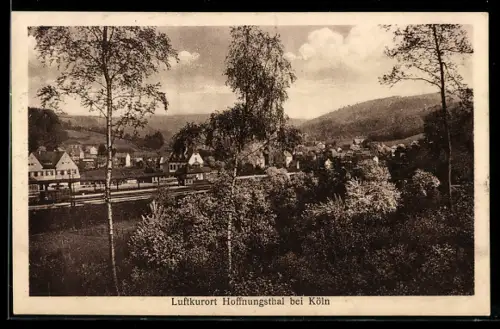 AK Hoffnungsthal bei Köln, Ortsansicht mit Bahnhof