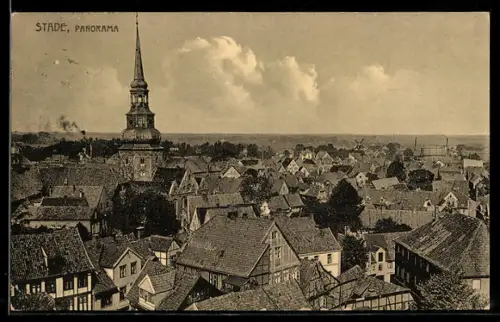 AK Stade, Panorama mit Kirche