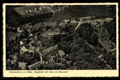 AK Volmarstein a. d. Ruhr, Burghotel mit Ruine u. Ehrenmal