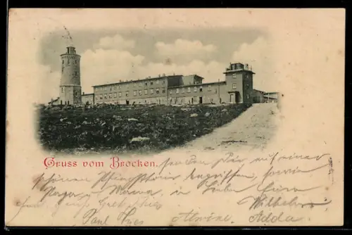 AK Brocken, Gebäude mit Aussichtsturm