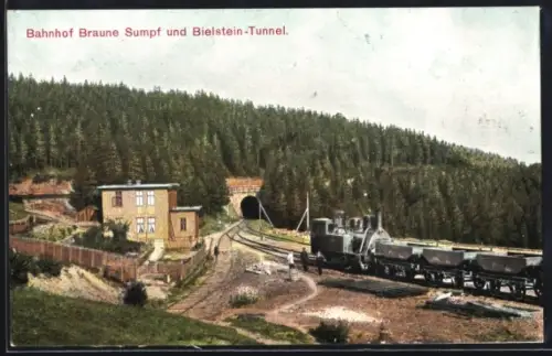 AK Braune Sumpf, Bahnhof, Bielstein-Tunnel, Harz-Zahnrad-Bahn