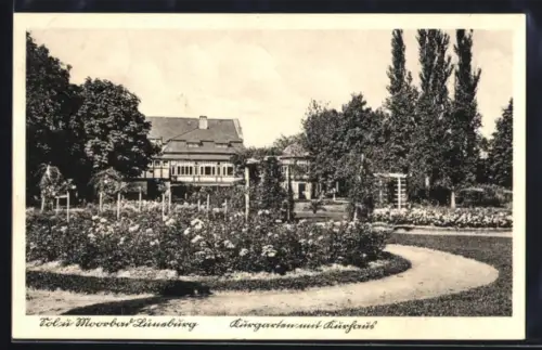 AK Lüneburg, Volksmoorbad, Kurgarten mit Kurhaus