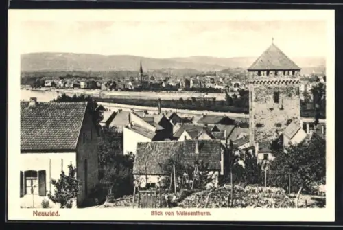 AK Neuwied, Blick von Weissenthurm