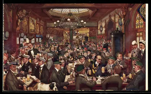 AK Leipzig, Gasthaus Thüringer Hof, Studenten-Frühschoppen