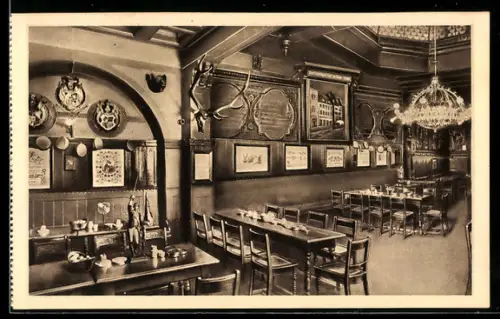 AK Leipzig, Restaurant Thüringer Hof, Innenansicht