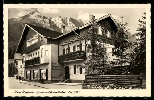 AK Garmisch-Partenkirchen, Hotel Haus Hofgarten