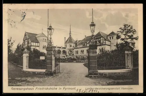 AK Bad Pyrmont, Genesungsheim Friedrichshöhe, Eingang