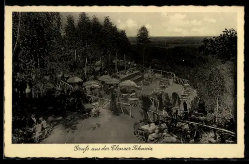 AK Clenze, Ausflugslokal zum Blockhaus in der Clenzer Schweiz, Bes. Wilh. Hartmann