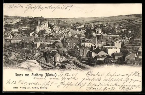 AK Stolberg /Rheinl., Ortsansicht mit Burg