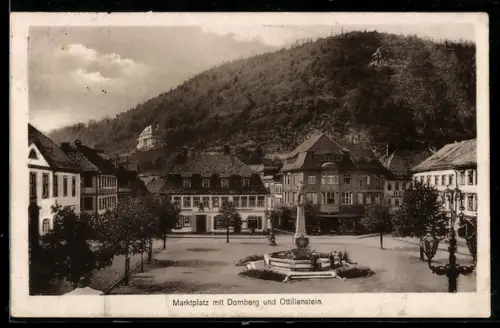 AK Suhl, Marktplatz mit Domberg, Ottilienstein