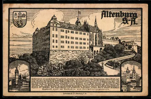 AK Altenburg S.-A., Schloss, Rathaus, Brüderkirche