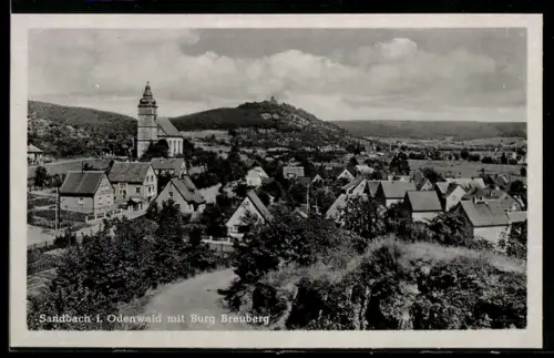 AK Sandbach i. Odenwald, Burg Breuberg und Ortsansicht