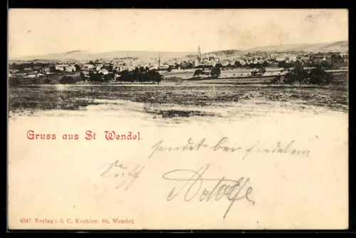 AK St. Wendel, Panoramaansicht der Stadt