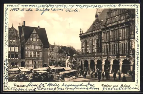 AK Bremen, Rathaus und Roland