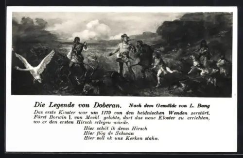 AK Doberan, Die Legende von Doberan nach dem Gemälde von L. Bang