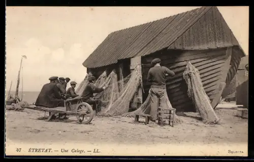 AK Ètretat, Une Caloge, Fischerei