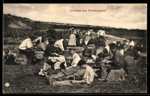 AK Le diner des Vendangeurs, Wein