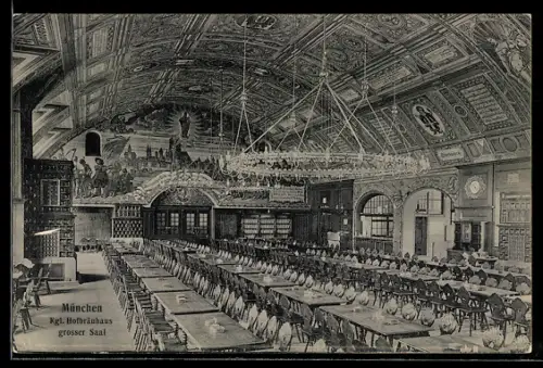 AK München, Kgl. Hofbräuhaus, Grosser Saal